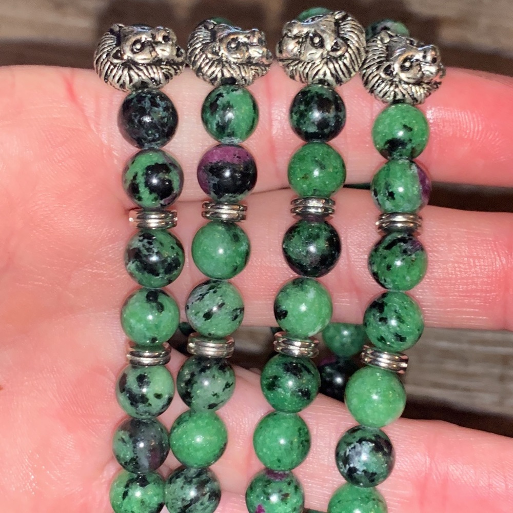 Ruby Zoisite Stretch Bracelets - image 2